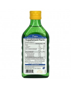 Carlson, Жир печени дикой норвежской трески, натуральный лимонный вкус, 1000 мг, 250 мл (8,4 жидк. унции)